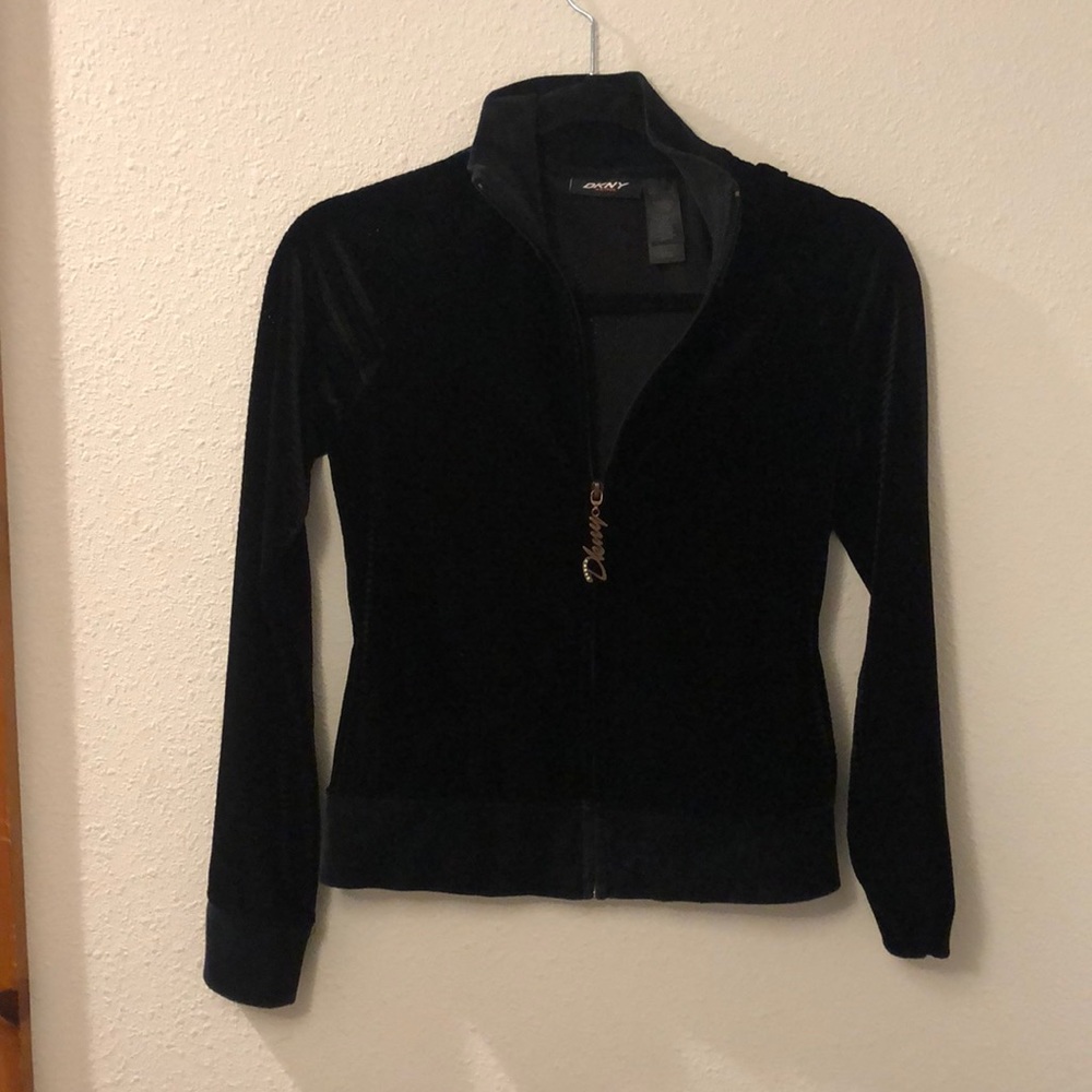 DKNY Active mesh velour jacket.